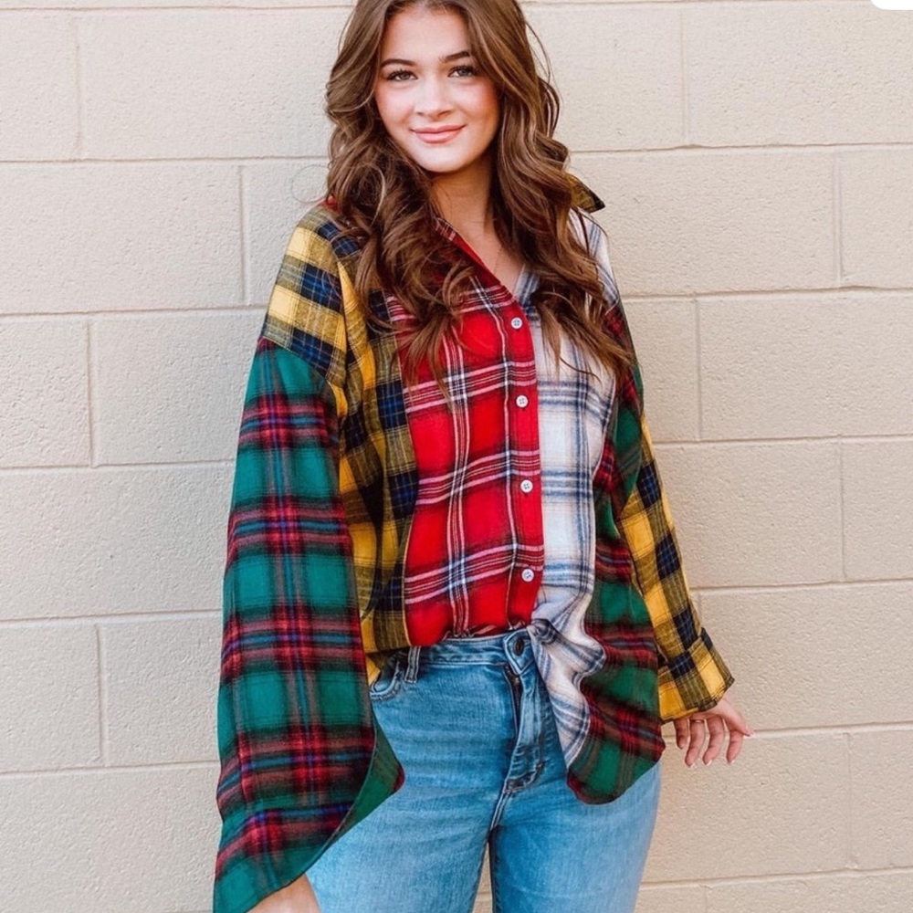 Plaid Multicolor Tunic Top